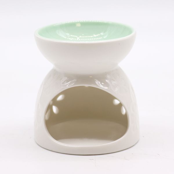 Klasická Biela Aroma Lampa - Kvetinový Vzor