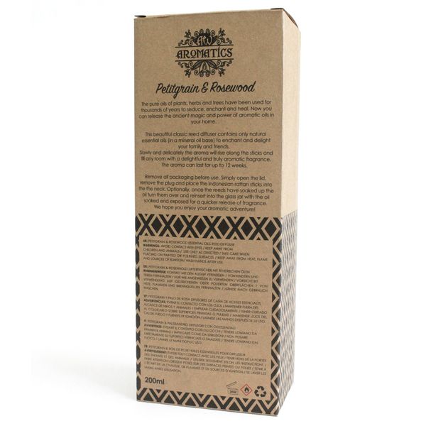 200ml Petitgrain & Ružové Drevo Esenciálny Olej Difuzér