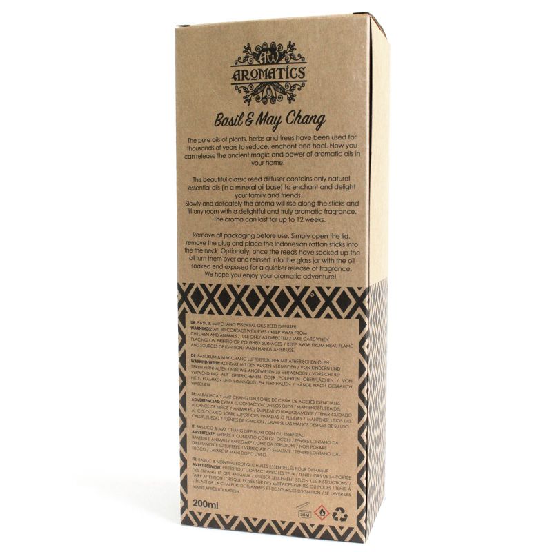 200ml Bazalka & Litsea Cubeba Esenciálny Olej Difuzér