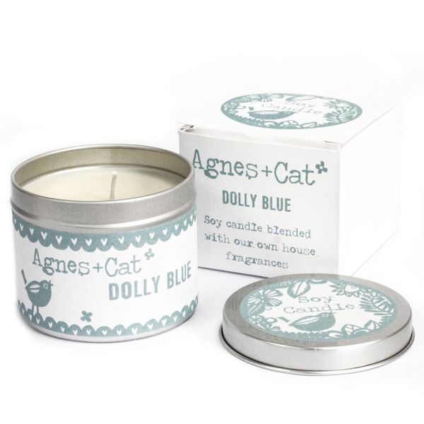 Sójová Sviečka v Plechovke - Dolly Blue