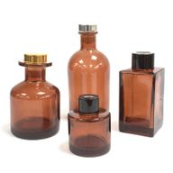 Oválna Fľaša na Difúzor - Jantárová - 50 ml