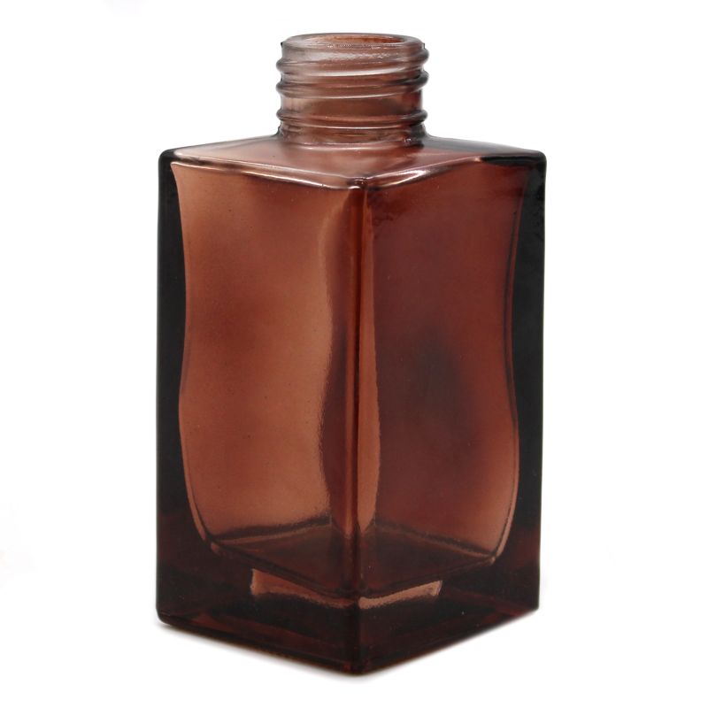 Štvorcová Vysoká Fľaša na Difúzor - Jantárová - 100 ml