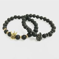 Kryštálová Koruna/Čierny Achát - Náramky z Drahých Kameňov