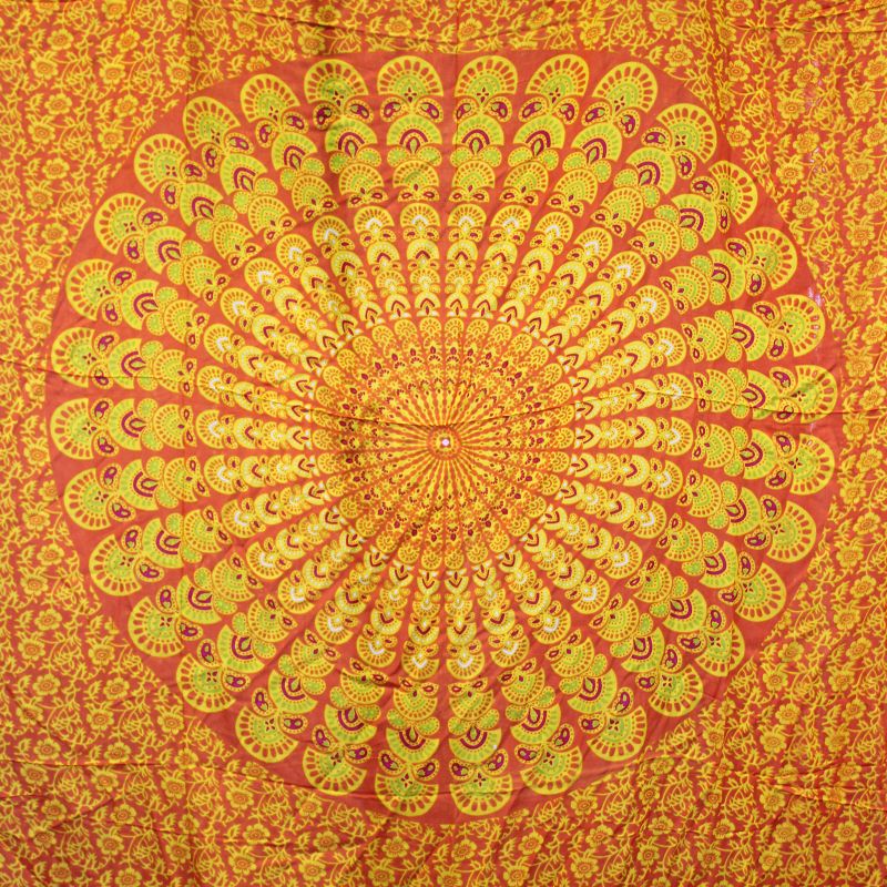 Sarong Mandala - Oranžová & Limetka