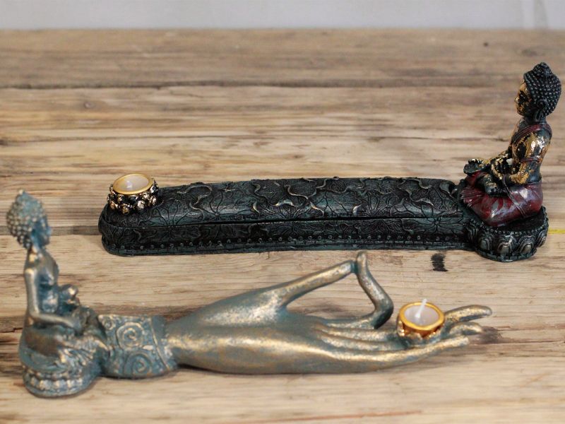 Antický Budha - Stojan na Vonné Tyčinky - Ruka