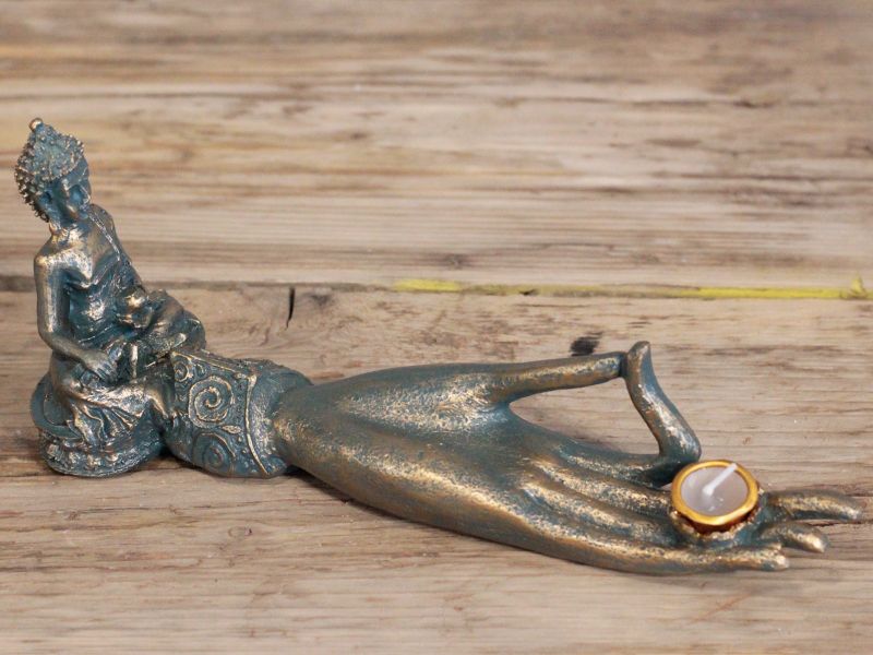 Antický Budha - Stojan na Vonné Tyčinky - Ruka