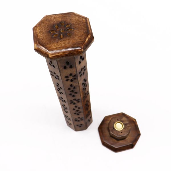 Stojan Veža - Sheesham Hexagonal - Mangové Drevo