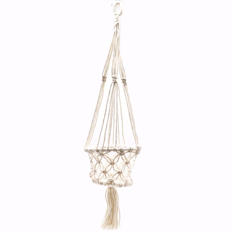 Macramé Závesný Držiak na Kvetináč - Malý Kvetináč