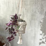 Macramé Závesný Držiak na Kvetináč - Malý Kvetináč