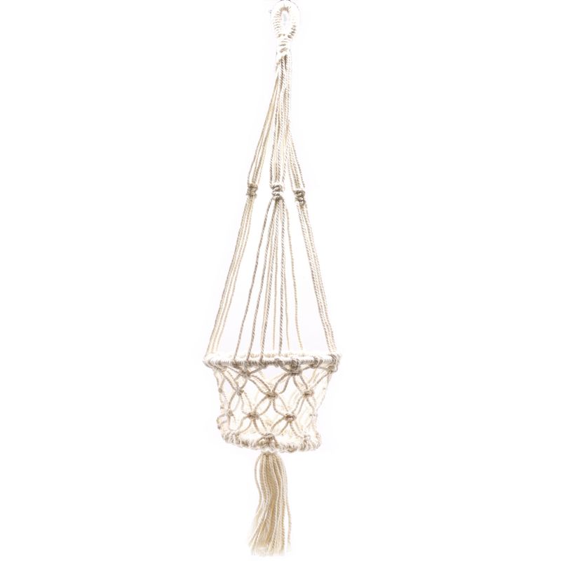 Macramé Závesný Držiak na Kvetináč - Malý Kvetináč