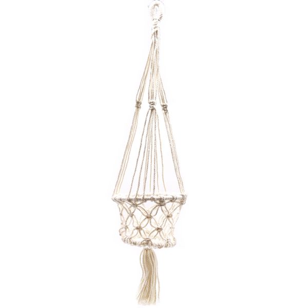 Macramé Závesný Držiak na Kvetináč - Malý Kvetináč