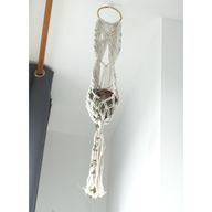 Macramé Závesný Držiak na Kvetináč - Ratanová Obruč