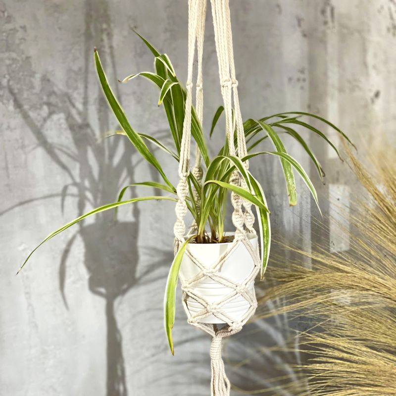 Macramé Závesný Držiak na Kvetináč - Extra Dlhý
