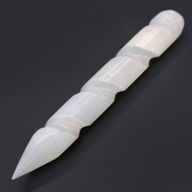 Selenitový Špirálový Prútik - 16 cm s Hrotom