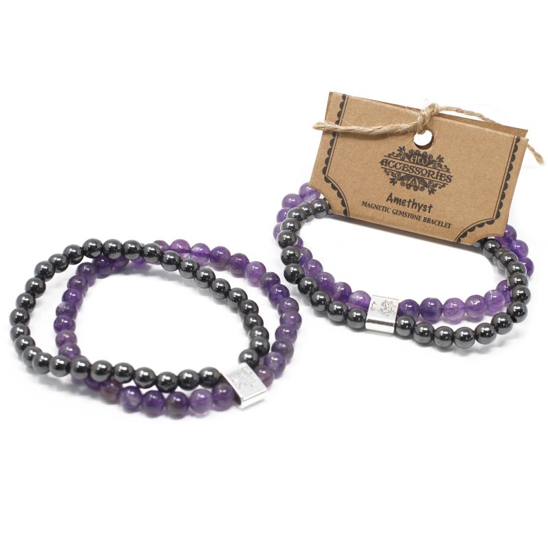 Dvojitý Magnetický Náramok - Amethyst