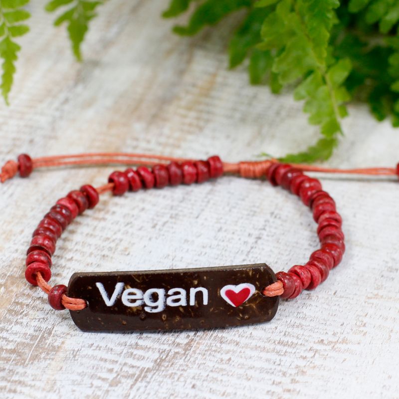 Kokosové Náramky so Sloganom - Vegan
