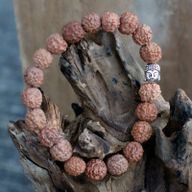 Rudraksha Mala Buddha  Náramok  - Hnedý