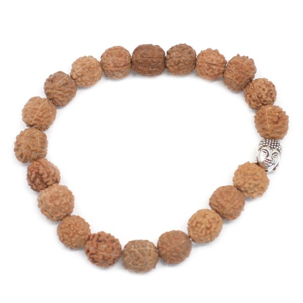 Rudraksha Mala Buddha Náramok - Prírodný