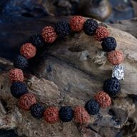Rudraksha Mala Buddha Náramok - Mix