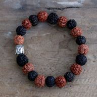 Rudraksha Mala Buddha Náramok - Mix