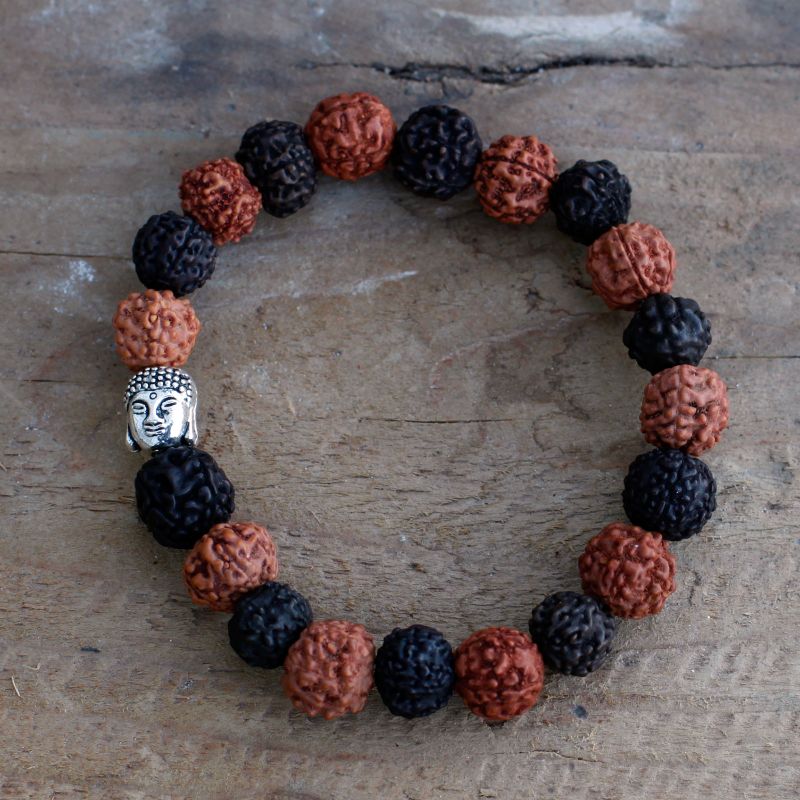 Rudraksha Mala Buddha Náramok - Mix