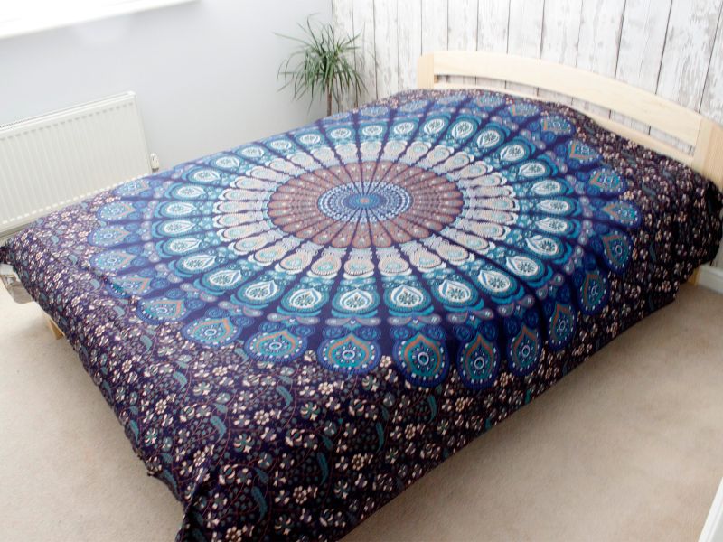 Dvojlôžková Bavlnená Prikrývka na posteľ - Mandala