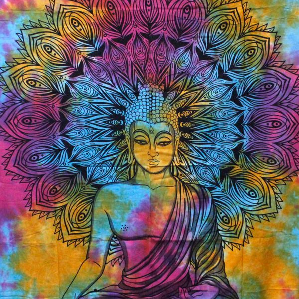 Jednolôžková Bavlnená Prikrývka na Posteľ -  Pokojný Buddha