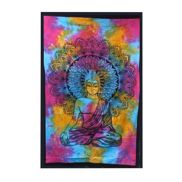 Jednolôžková Bavlnená Prikrývka na Posteľ -  Pokojný Buddha