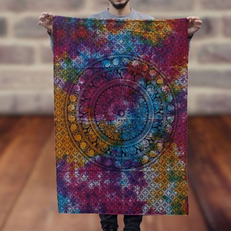 Bavlnené Nástenné Závesy - Mandala - Slon