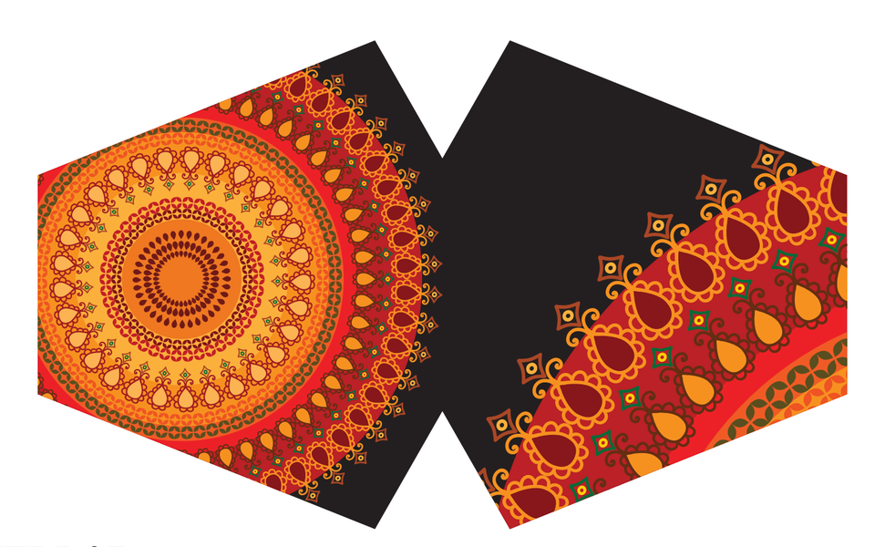 Ochranné Rúška na Tvár- Oranžová Mandala (Dospelý)