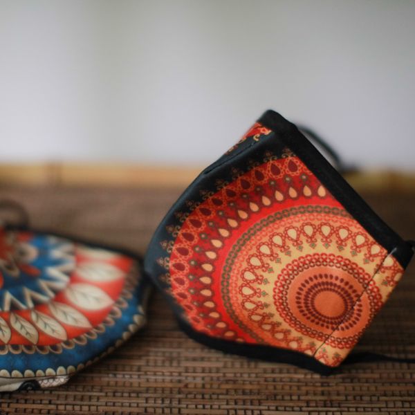 Ochranné Rúška na Tvár- Oranžová Mandala (Dospelý)
