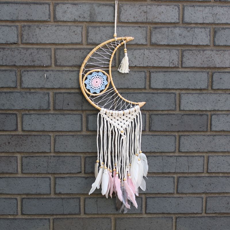 Ochranný Lapač Snov - Macramé - Mesiac - Rôzne Farby