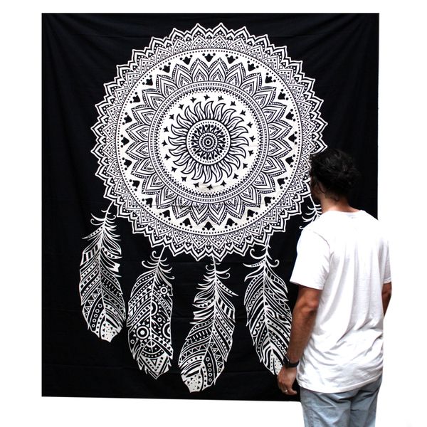 Black & White Prikrývka na Posteľ (Dvojlôžko) - Lapač Snov