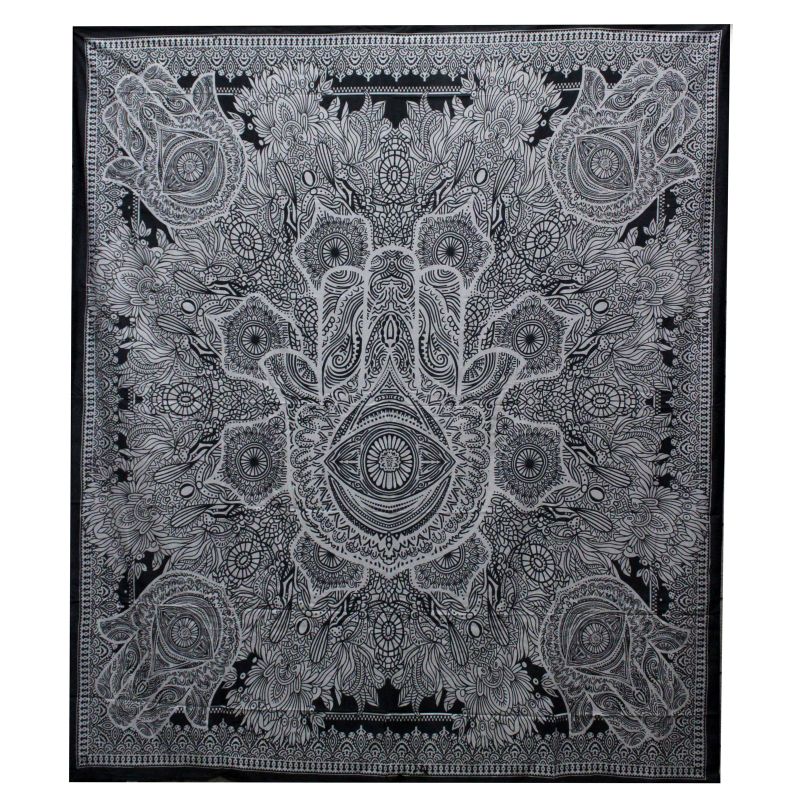 Black & White Prikrývka na Posteľ (Dvojlôžko) - Hamsa