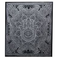 Black & White Prikrývka na Posteľ (Dvojlôžko) - Hamsa