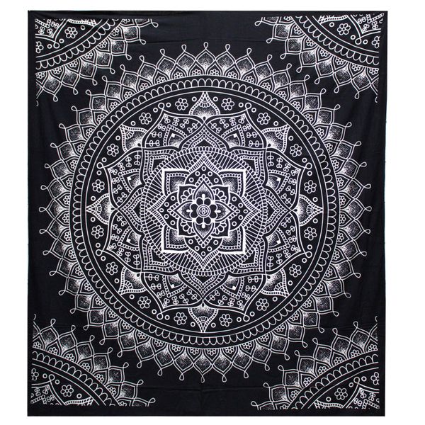 Black & White Prikrývka na Posteľ (Dvojlôžko) - Lotosový Kvet
