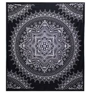 Black & White Prikrývka na Posteľ (Dvojlôžko) - Lotosový Kvet