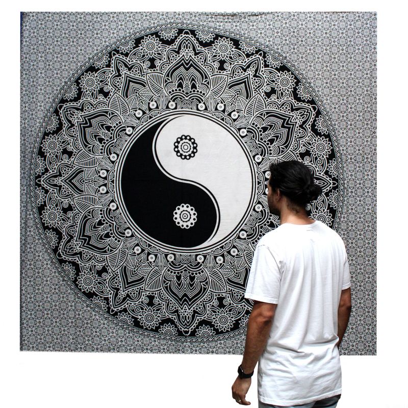 Black & White Prikrývka na Posteľ (Dvojlôžko) - Yin Yang