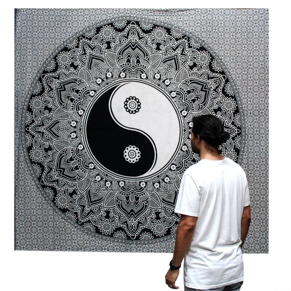 Black & White Prikrývka na Posteľ (Dvojlôžko) - Yin Yang