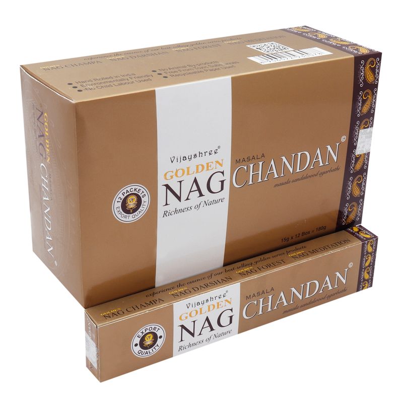 15g Vonné Tyčinky Golden Nag - Chandan