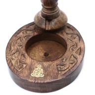 Stojan na Vonné Kužele "Tečúci Dym" - Mangové Drevo - Malý -  Buddha