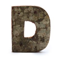 Rustikálne Písmená z Drevenej Kôry - "D"  - 7cm