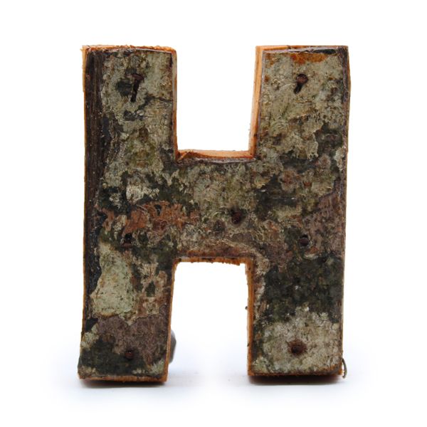 Rustikálne Písmená z Drevenej Kôry - "H" - 7cm