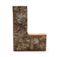 Rustikálne Písmená z Drevenej Kôry - "L"  - 7cm