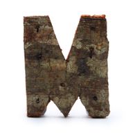 Rustikálne Písmená z Drevenej Kôry - "M"  - 7cm