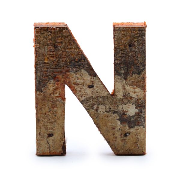 Rustikálne Písmená z Drevenej Kôry - "N" - 7cm
