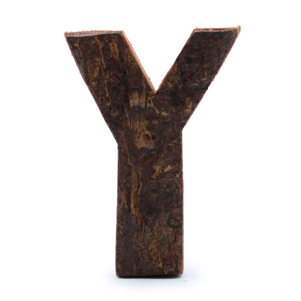 Rustikálne Písmená z Drevenej Kôry - "Y" - 7cm