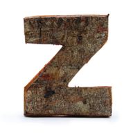 Rustikálne Písmená z Drevenej Kôry - "Z"  - 7cm