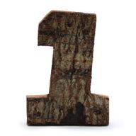 Rustikálne Čísla z Drevenej Kôry - "1"  - 7cm