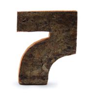 Rustikálne Čísla z Drevenej Kôry - "7"  - 7cm